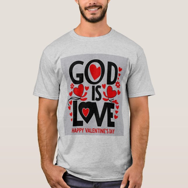 Camiseta Dios es el día de San Valentín feliz (Anverso)