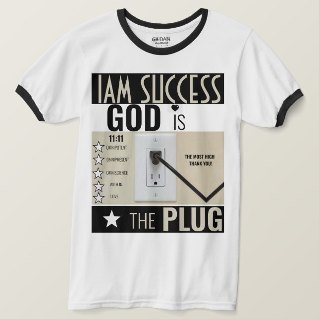 CAMISETA DIOS ES EL ENCHUFE (Anverso del diseño)