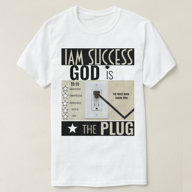 CAMISETA DIOS ES EL ENCHUFE (Diseño del anverso)