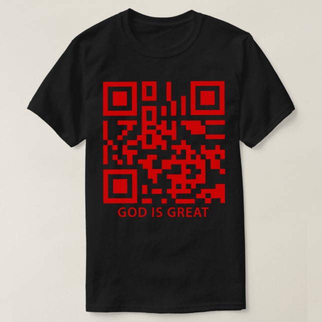 Camiseta Dios es el gran código rojo del Qr (Diseño del anverso)