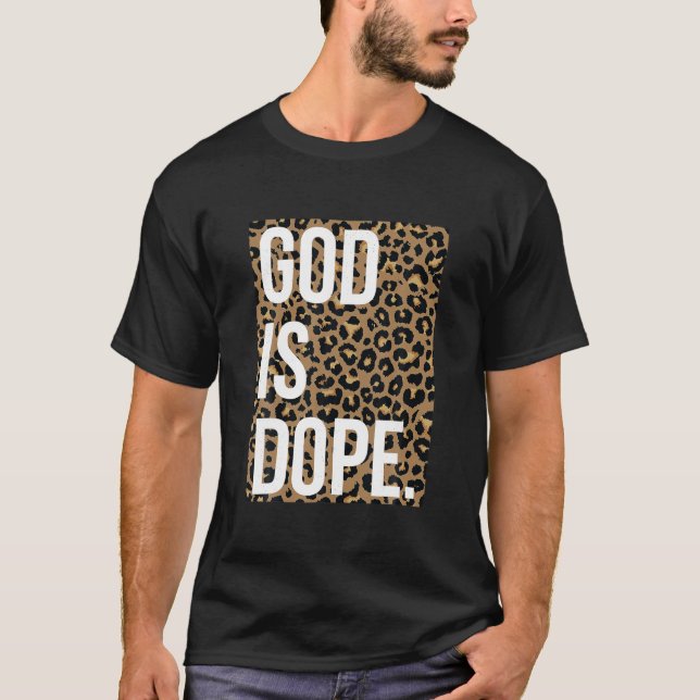 Camiseta Dios es el leopardo de las dopas (Anverso)