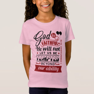 Camiseta Dios es Fiel – 1 Corintios 10:13 Versículo Bíblico