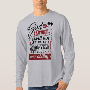 Camiseta Dios es Fiel – 1 Corintios 10:13 Versículo Bíblico