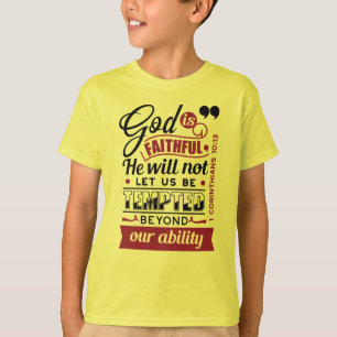 Camiseta Dios es Fiel – 1 Corintios 10:13 Versículo Bíblico