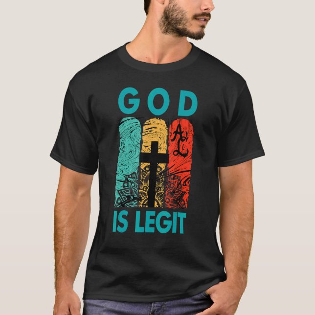 Camiseta Dios es legítimo, son tópicos gráficos cristianos  (Anverso)