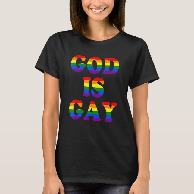 Camiseta Dios es LGBT gay (Anverso)
