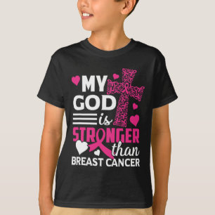 Camiseta Dios es más fuerte que la conciencia sobre el cánc
