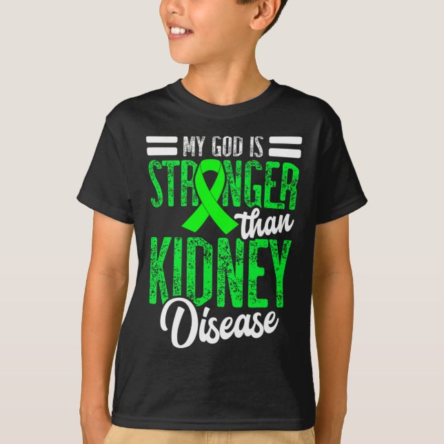 Camiseta Dios Es Más Fuerte Que La Enfermedad Renal Para Un (Anverso)