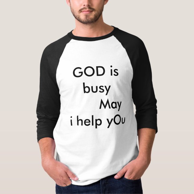 Camiseta DIOS es mayo       ocupado que le ayudo (Anverso)