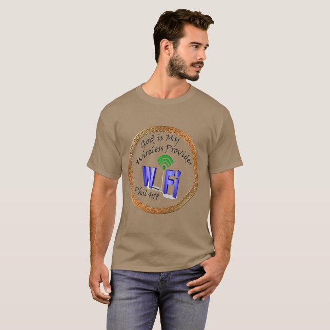 Camiseta Dios es mi 4:19 inalámbrico de Phil del proveedor (Anverso completo)