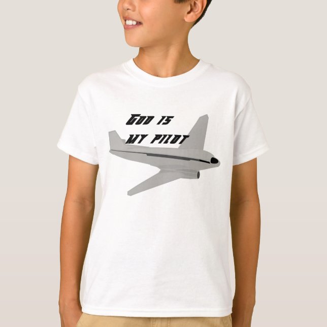Camiseta Dios es mi piloto (avión gris) (Anverso)