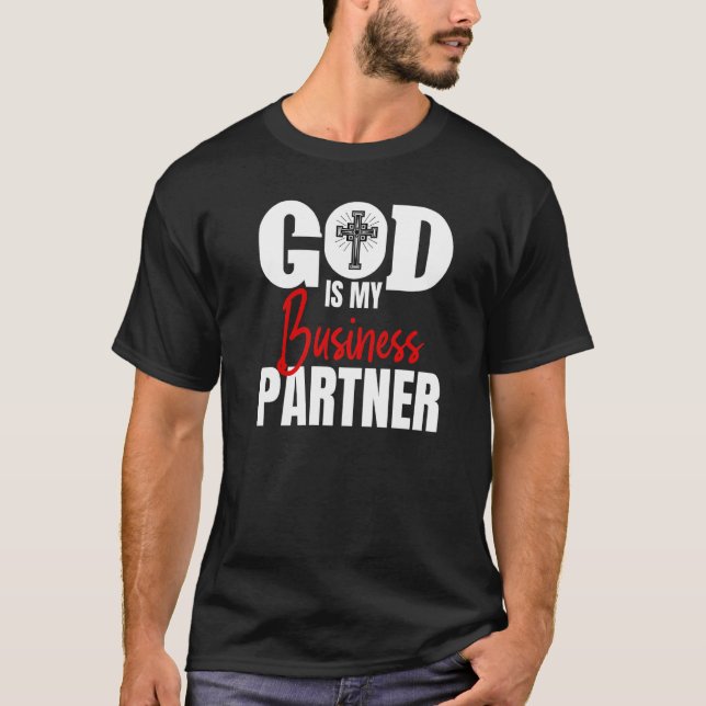 Camiseta Dios Es Mi Socio De Negocios Funny Auto Empleado G (Anverso)