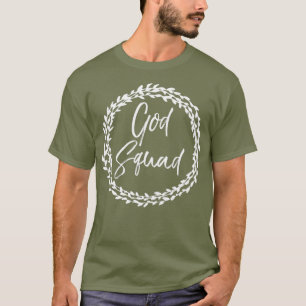 Camiseta Dios Escuadrón Cute Flor Círculo Cristiano para