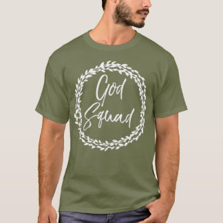 Camiseta Dios Escuadrón Cute Flor Círculo Cristiano para