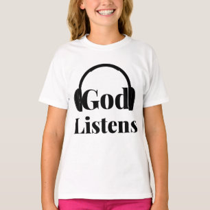 Camiseta Dios escucha al Chica de citas basadas en la fe