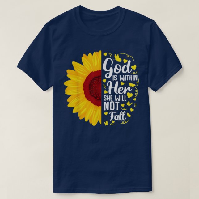 Camiseta Dios está dentro de ella, ella no caerá en las ven (Diseño del anverso)