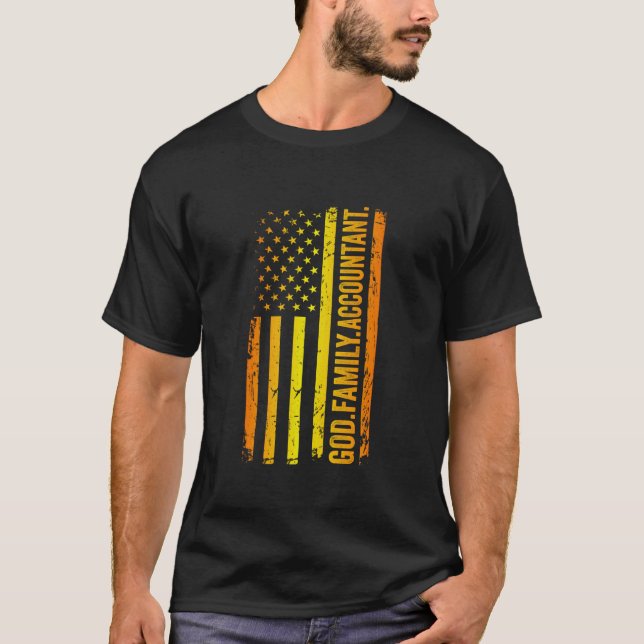 Camiseta Dios Familia Contador EE. UU. Bandera Americana Dí (Anverso)
