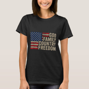 Camiseta Dios Familia País Libertad Patriótico Cristiano Us