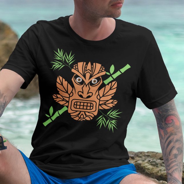 Camiseta Dios furioso del Tiki (Angry Hawaiian God T-Shirt design for men and women)