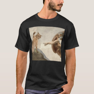 Camiseta Dios Gato Divertido Creación de Adán Meme Jesús am