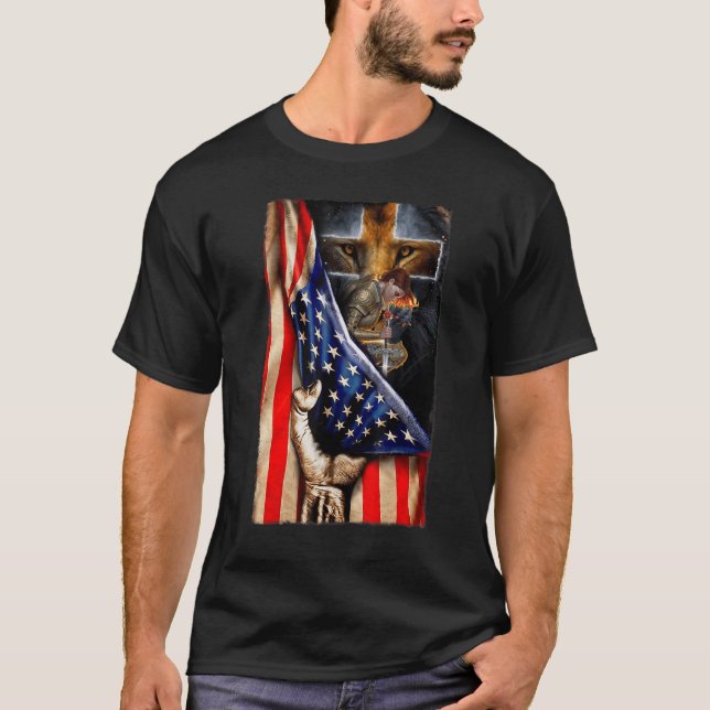 Camiseta Dios Guerrero De Cristo Jesús León De La Cruz De J (Anverso)