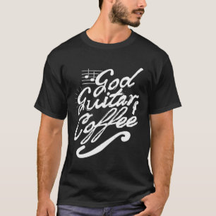 Camiseta Dios Guitarra Café Cute Música Idea Cristiana