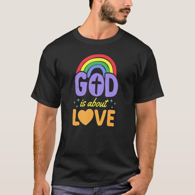 Camiseta Dios habla de amor Orgullo Gay Cristiano Bohemian  (Anverso)