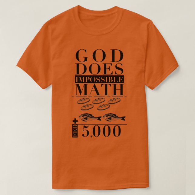 Camiseta Dios hace matemáticas imposibles (Diseño del anverso)