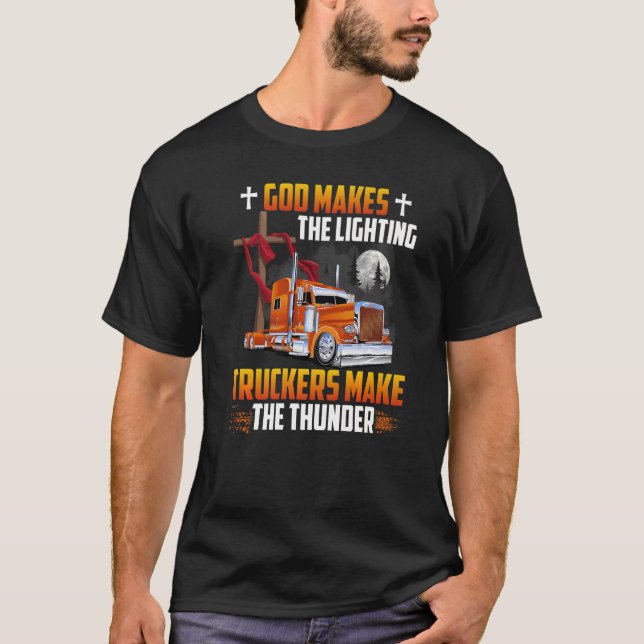 Camiseta Dios Hace Que Los Camioneros Iluminadores Hagan El (Anverso)