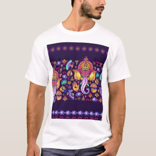 Camiseta Dios hindú de Ganesh: La Seamless festiva