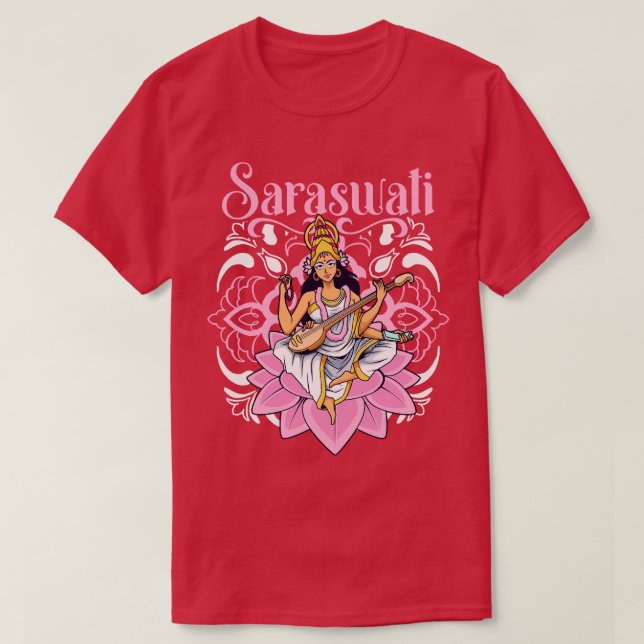 Camiseta Dios hindú Saraswati (Diseño del anverso)