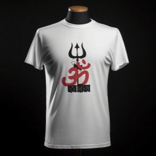 Camiseta Dios hindú Shiva Om Namah Shivay con OM tridente