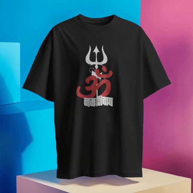 Camiseta Dios hindú Shiva Om Namah Shivay con OM tridente (Subido por el creador)