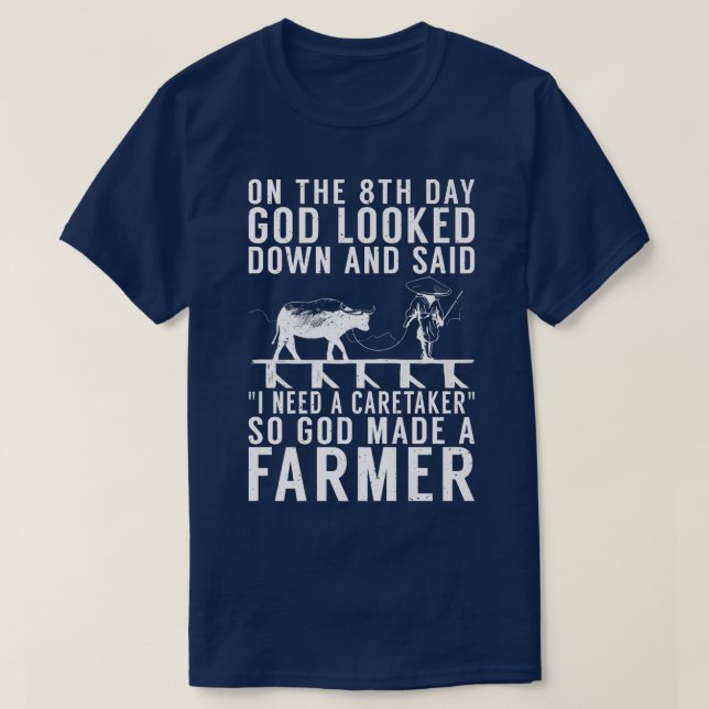 Camiseta Dios hizo agricultura de granjas de granos de ador (Diseño del anverso)
