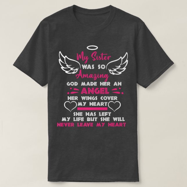 Camiseta Dios Hizo De Mi Hermana Un Ángel En El Cielo En Me (Diseño del anverso)