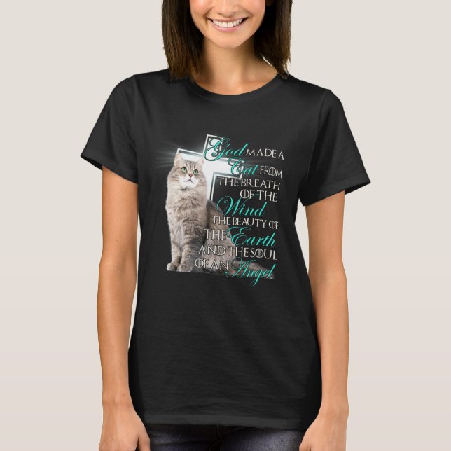 Camiseta Dios Hizo Un Gato De La Respiración Del Viento (Anverso)