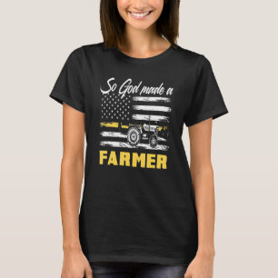 Camiseta Dios hizo un granjero agricultor de tractores de b