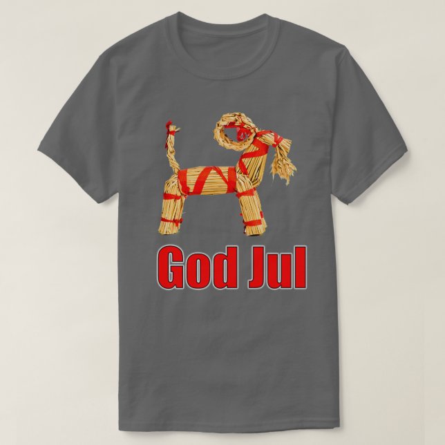 Camiseta Dios Jul Cabra de Paja Sueca Feliz Descanso de Nav (Diseño del anverso)