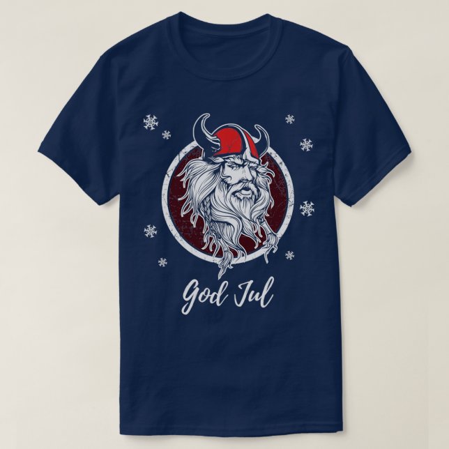 Camiseta Dios Jul Feliz Navidad Noruega Suecia Viviendo Nav (Diseño del anverso)