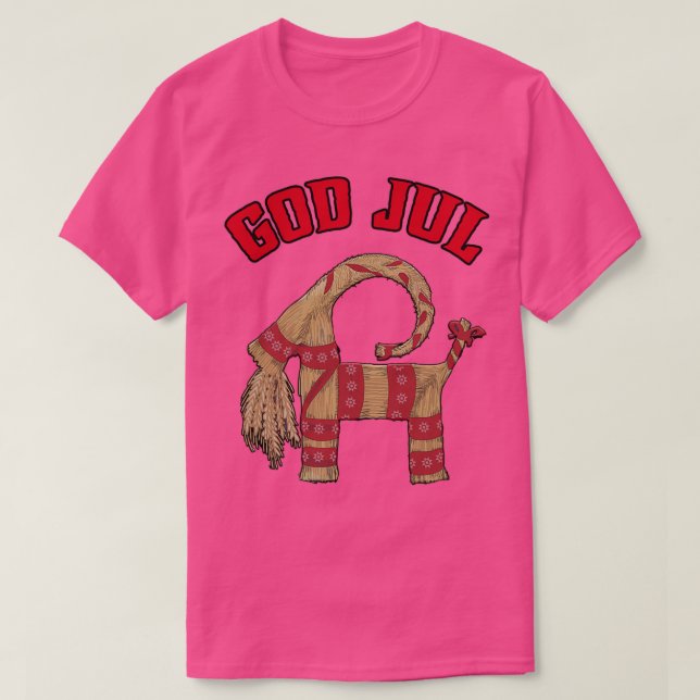 Camiseta Dios Jul Merry Navidad Julbock Cabra de paja 1 (Diseño del anverso)