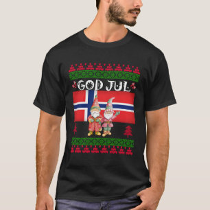 Camiseta Dios Jul Ugly Noruega Bandera Escandinavo