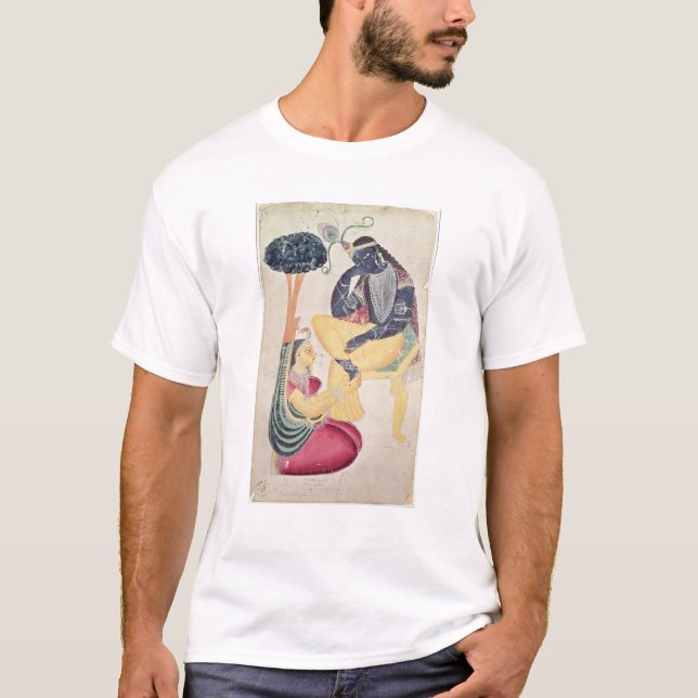 Camiseta Dios Krishna con su amor mortal, Radha (Anverso)