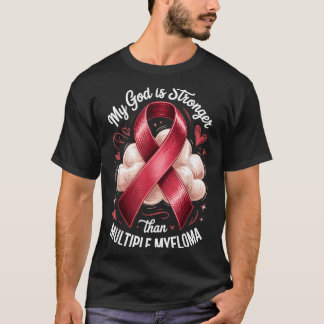Camiseta Dios Más Fuerte Que Diseño De Escritura De Mieloma