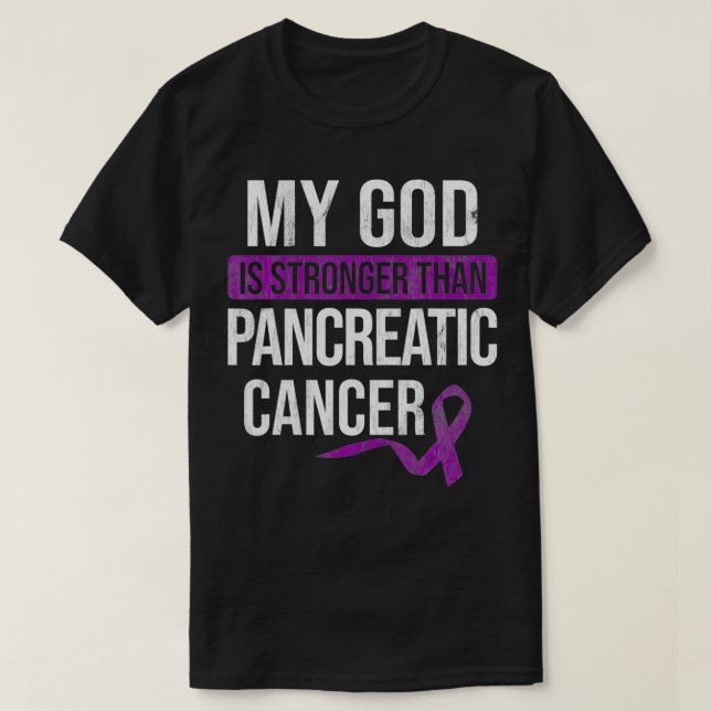 Camiseta Dios más fuerte que el cáncer de páncreas (Diseño del anverso)