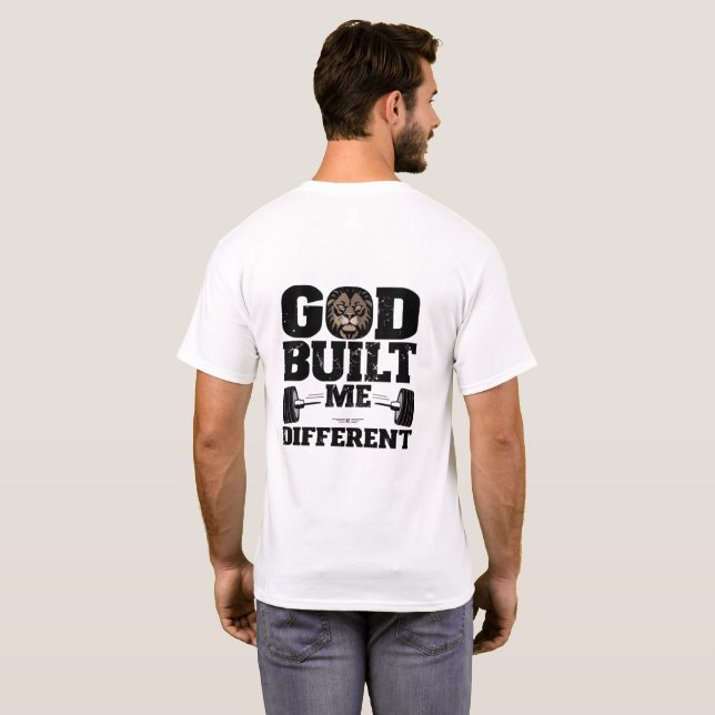 Camiseta Dios Me Construyó Diferente | Motivación  (Reverso completo)