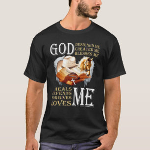 Camiseta Dios me diseñó me creó me bendice caballo