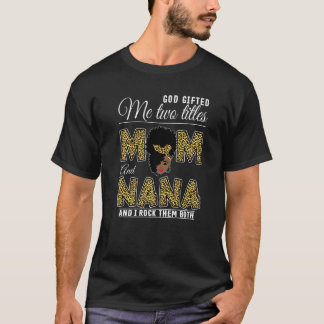 Camiseta Dios Me Ha Enseñado Dos Títulos Mamá Nana Leopard