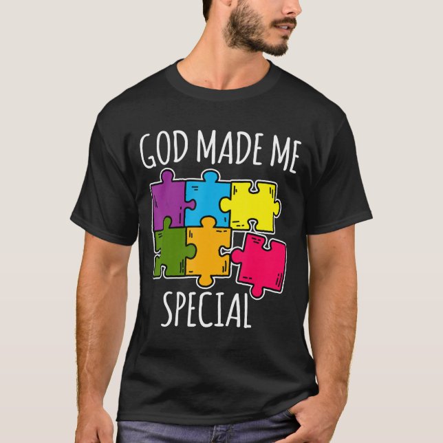 Camiseta Dios me hizo especial conciencia autista (Anverso)