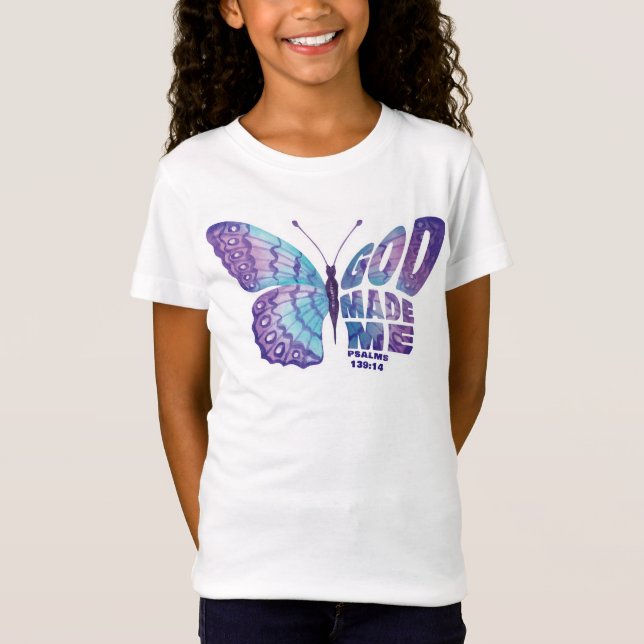 Camiseta DIOS Me Hizo Salmos 139:14 Mujeres y Chicas Cristi (Anverso)