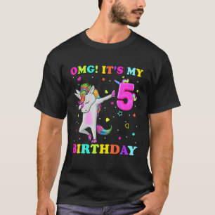 Camiseta ¡Dios mío, de 5 años! Es mi cumpleaños, Unicorn Da